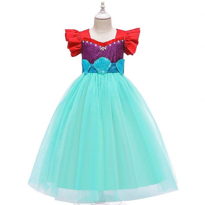 Baige Kids MermaidAriel Princess Girl Dress Halloween Performance Cosplay Costume Mry002
