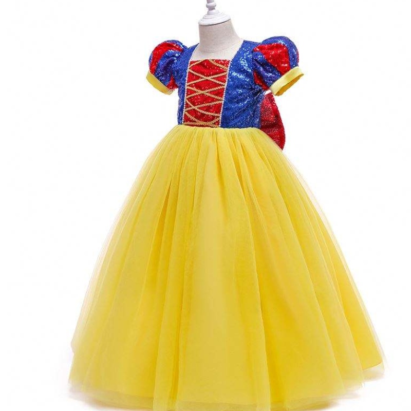 女の子の誕生日パーティーランタンスリーブ白雪姫のドレスキッズガールスノーホワイトパーティードレスhcsw-008