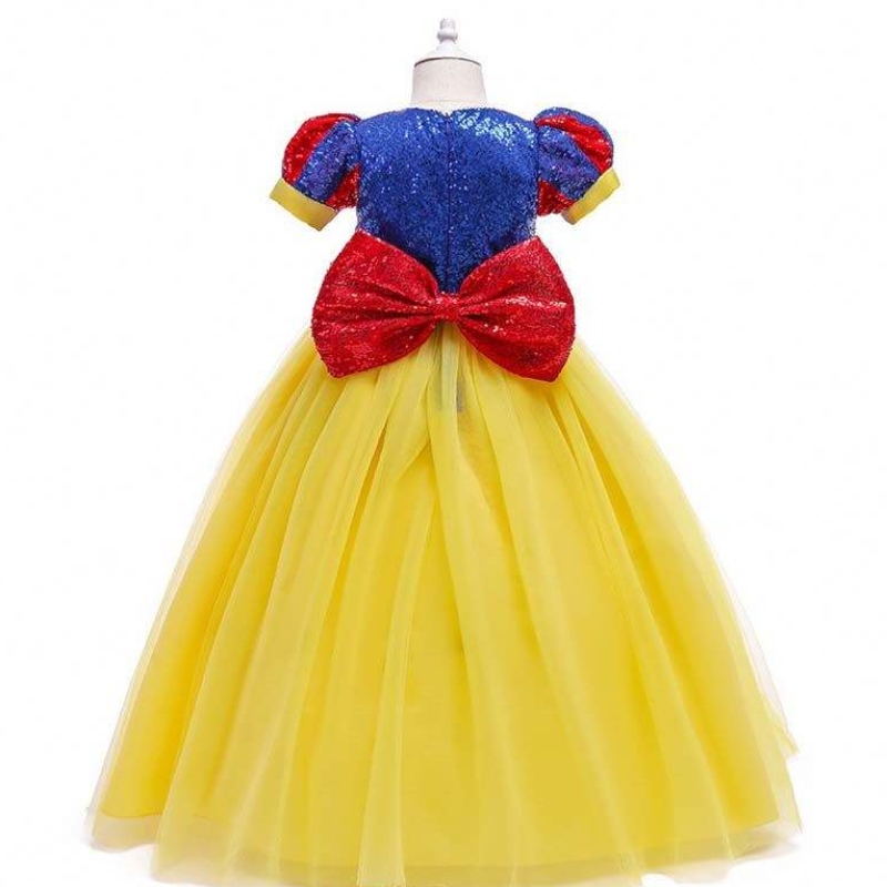 女の子の誕生日パーティーランタンスリーブ白雪姫のドレスキッズガールスノーホワイトパーティードレスhcsw-008