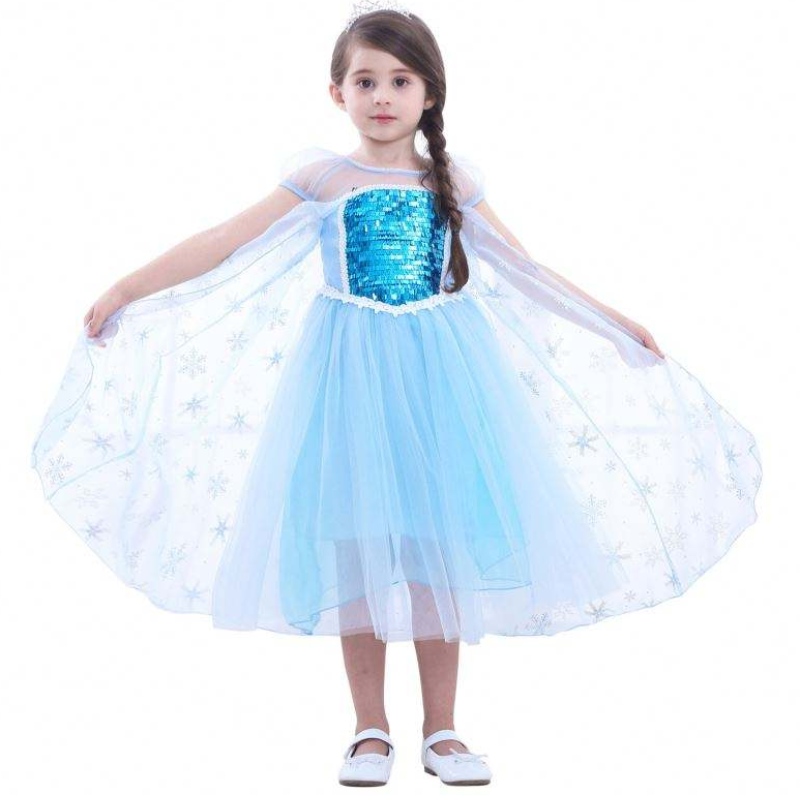 女の子エルサプリンセスエルサアンナファッションキッズコスチュームコスプレコスチュームハロウィーンの子供ドレス3〜10年のドレス