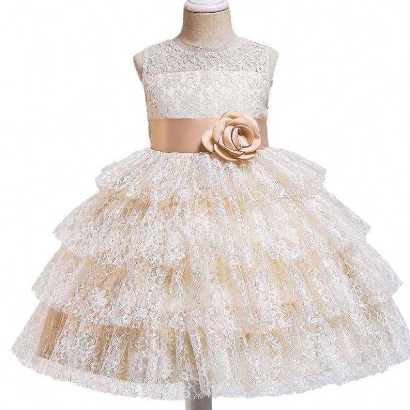 Baige Summer Fashion Tull Dress Dress Flower GirlDress12歳の女の子の子供のピンクのイブニングドレスパーティーのための