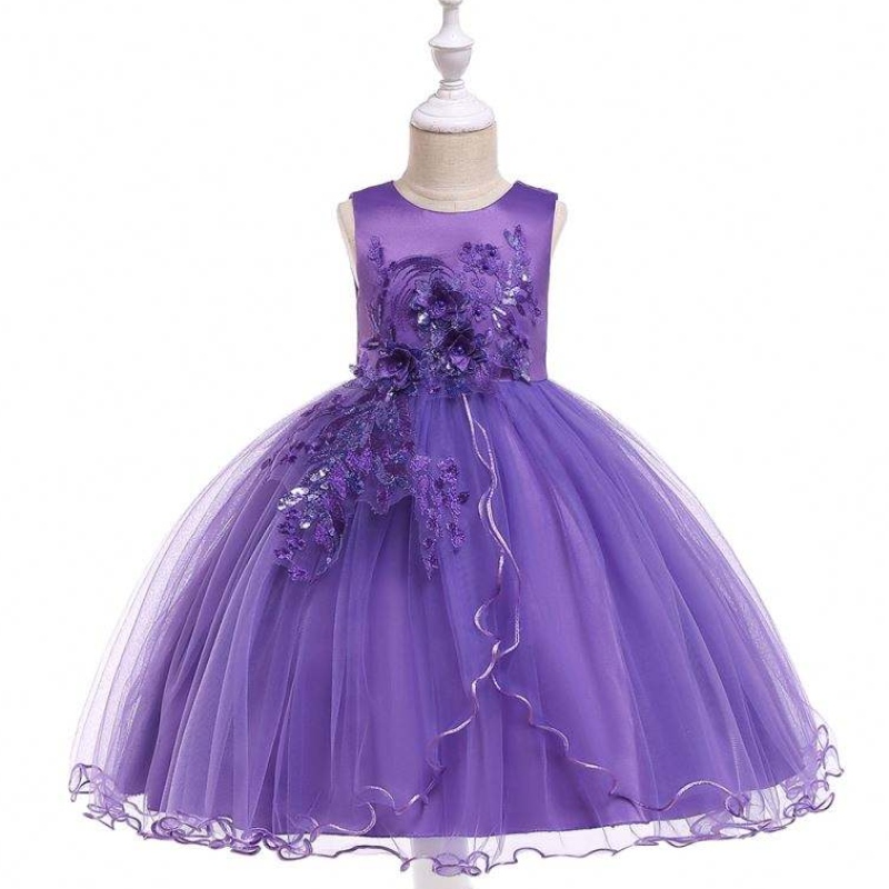 Baige Kids Garmentsホワイトフラワーガールドレス刺繍パーティーガールズ用イブニングドレスL5060