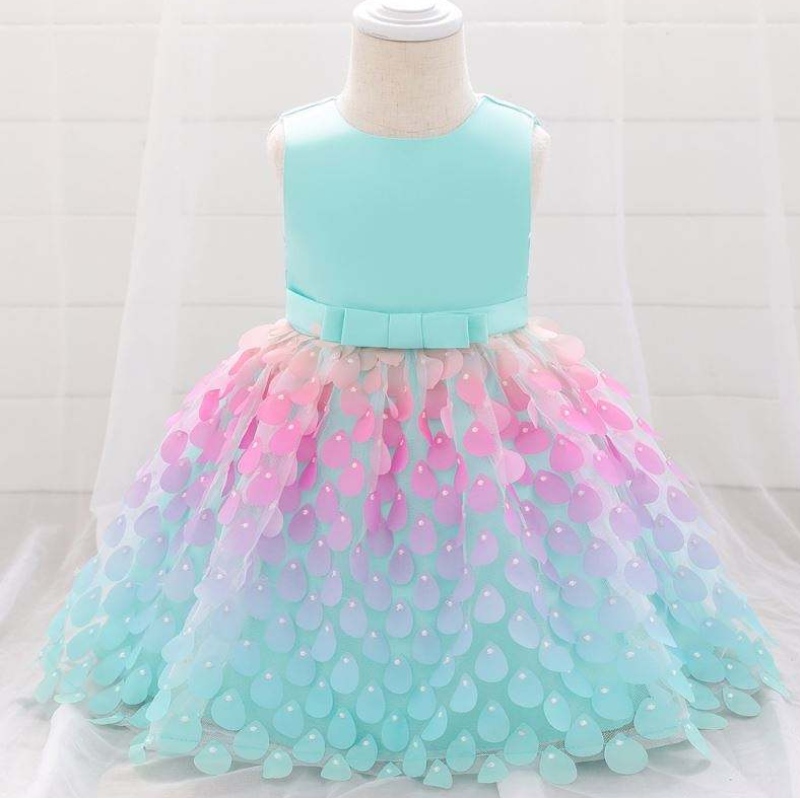 Baige Amazon Top Sale Mermaid Sequin Dress Princess Girls Party Dresses One Piece Girls Party Dresses