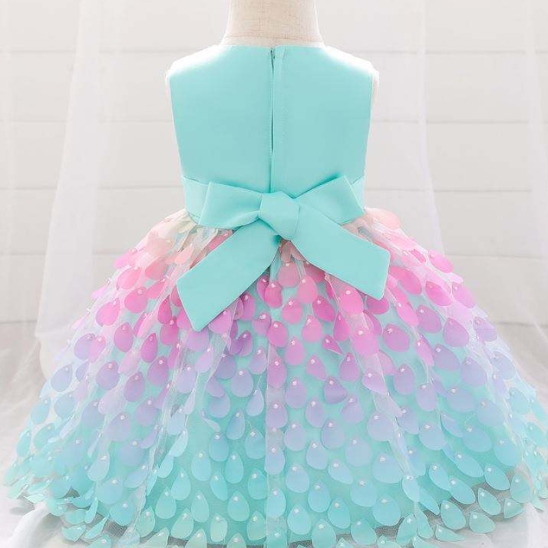 Baige Amazon Top Sale Mermaid Sequin Dress Princess Girls Party Dresses One Piece Girls Party Dresses