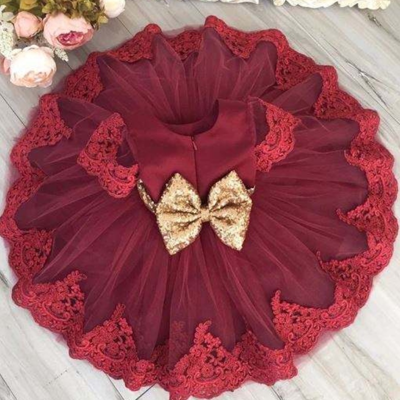 Baige Wholesale Children Dressかわいい女の子の衣装ゴールドラインチルドレンパーティードレスL1926XZ