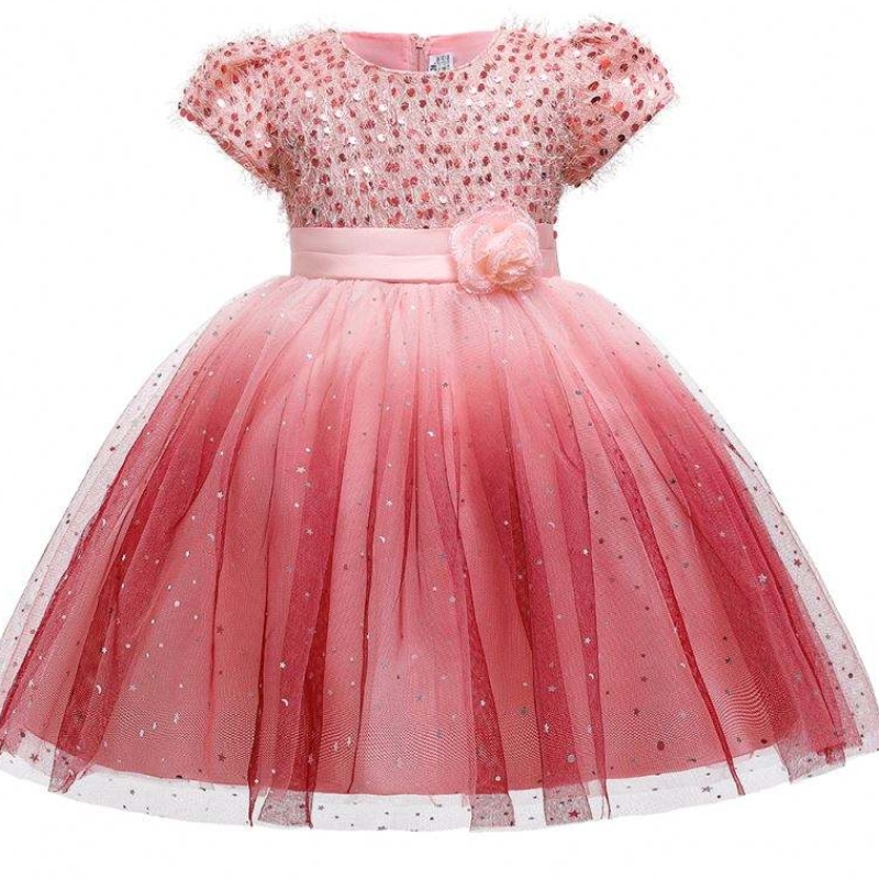 Baige New Design Girls Cakeドレスエレガントな夜のフォーマルなベビーフラワーガールドレスl5160