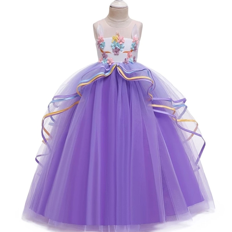 ファンシーガールハロウィーンユニコーンパーティーロングドレスプリンセスガールズキッズの衣装女の女の子フロック子供服