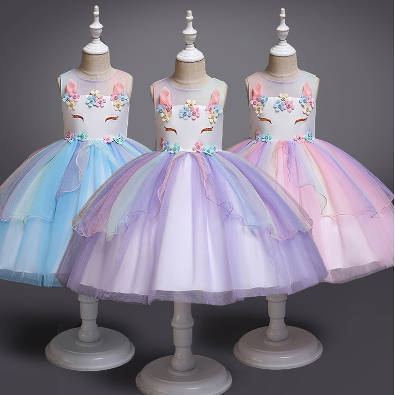 ユニコーンプリンセスコスチュームガールズページェントイブニングドレス