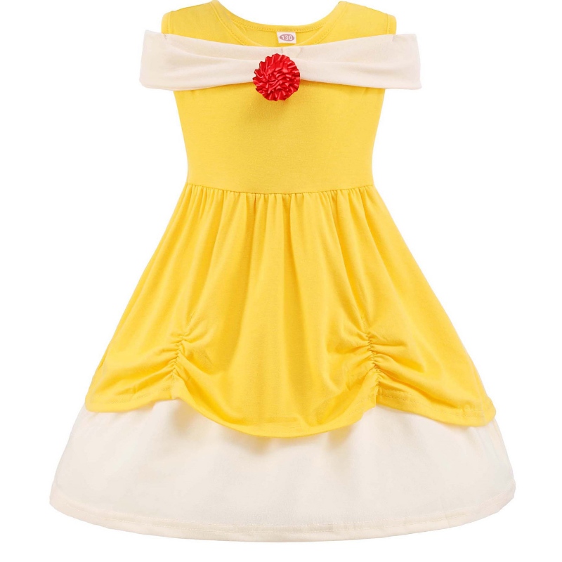 夏の女の女人のプリンセスドレス白雪姫の幼児の誕生日ベルパーティードレスの服