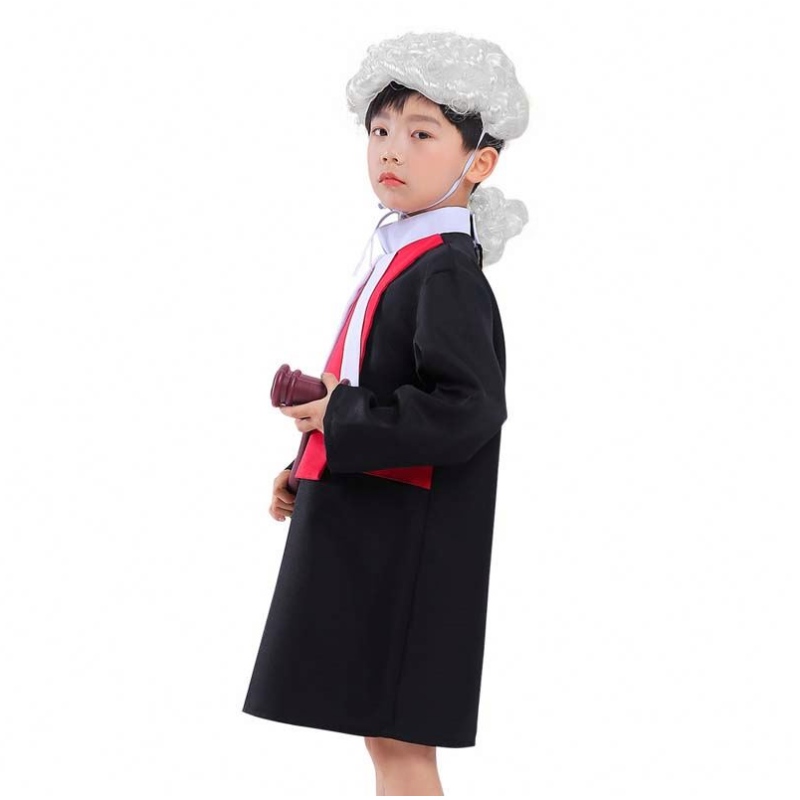 ハロウィーンキッズパフォーマンスコスプレコート幼稚園職業裁判官ローブパーティードレス子供弁護士コスチュームhcbc-007
