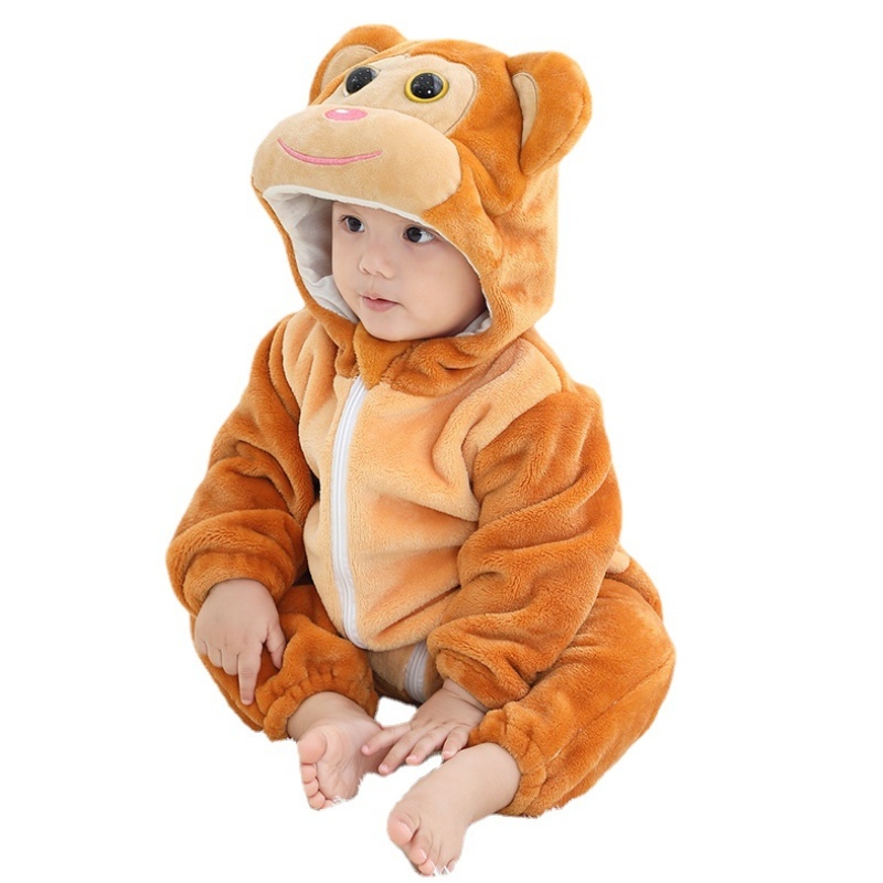 衣類幼児100％コットンアニマルかわいいパンダボーイベイビーロンパーフード付き動物の赤ちゃんの子供\\\\ \'ワンピースロンパー